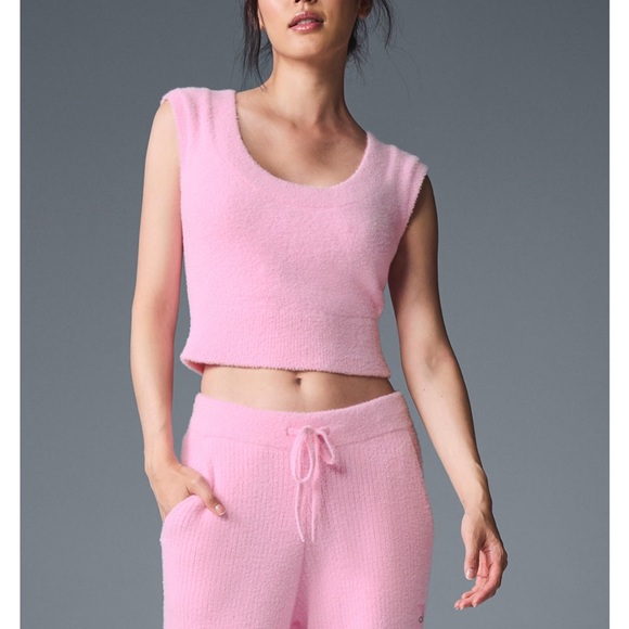 Alo Snuggle up short sleeve sweater- Sweet Pinklimited color drop!